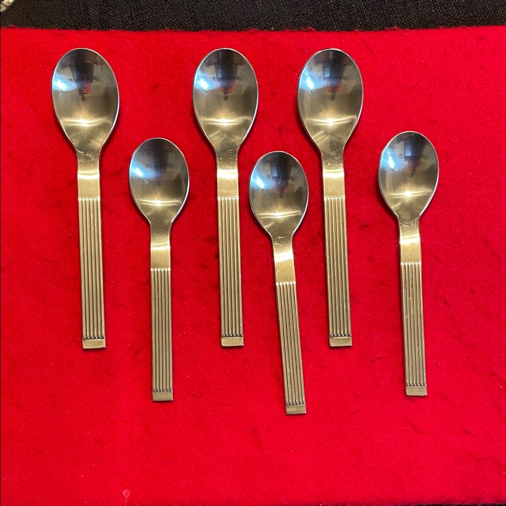 Six Vintage Dansk Design Ltd. Oval Soup Spoons